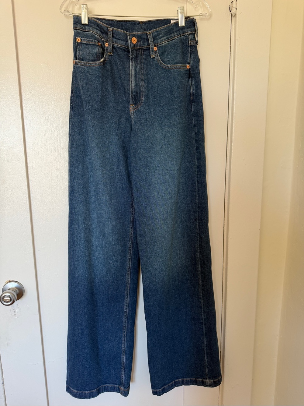 GAP Dark Blue Wide-Leg High-Rise Jeans in Tall